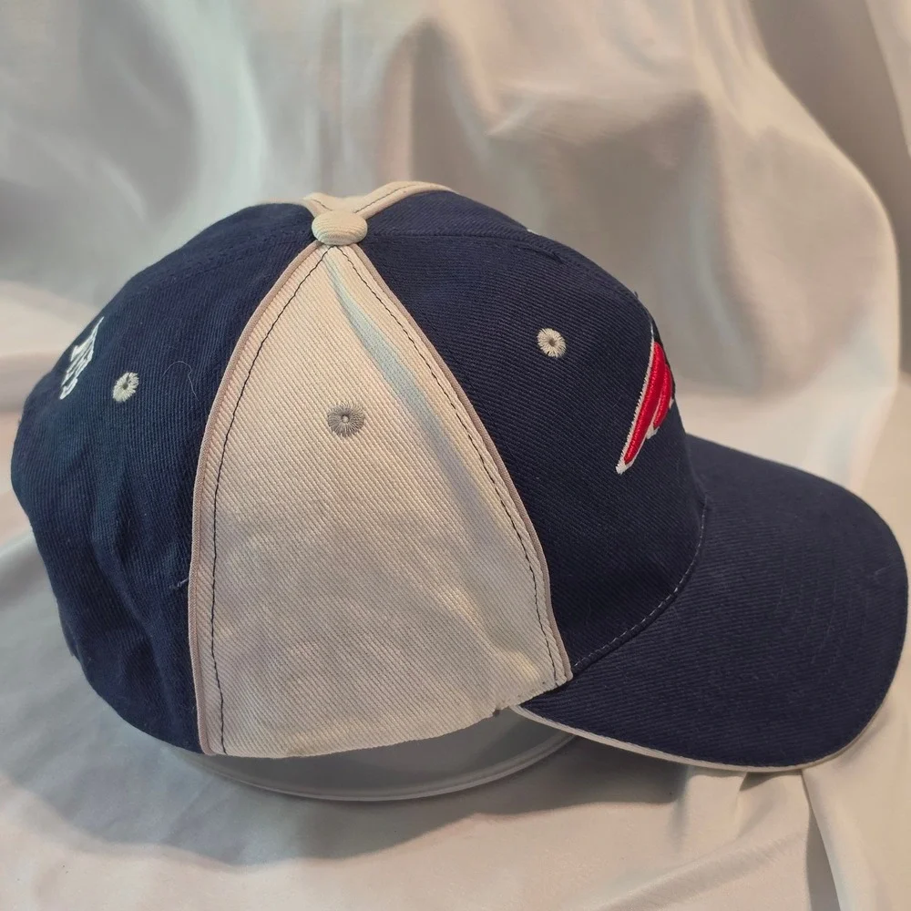 New England Patriots NFL Navy Blue White Adjustable Embroidered Hat Cap‎ Mens